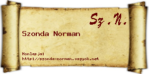 Szonda Norman névjegykártya